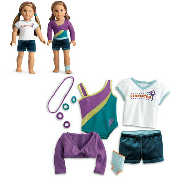 American Girl Doll McKenna PRACTICE WARDROBE Gymnastics Gym Outfit Leotard BAG + - Picture 2 of 8